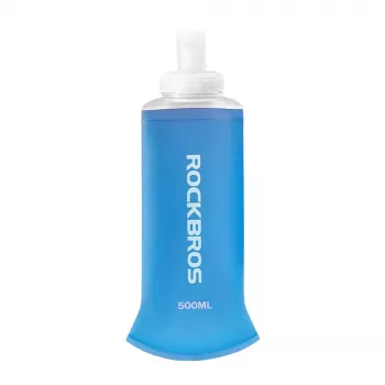 ROCKBROS Soft Flask 500 ml blauw - opvouwbare drinkfles voor hardlopen, trailrunning, fietsen, wandelen