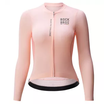 ROCKBROS ROAD TO SKY dames lange mouw fietsshirt roze maat S