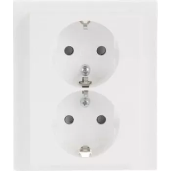 Busch-Jaeger SCHUKO dubbel stopcontact 202 EUJB-84, Alpine White, inbouw, 2 x type F, 16 A