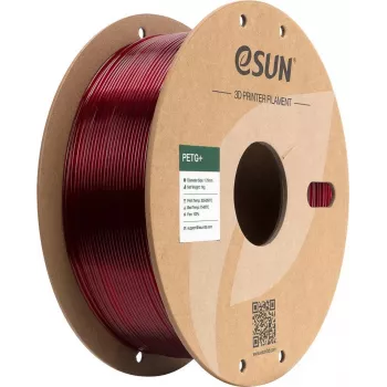 ESUN PETG+ 1,75 mm doorschijnend rood 1 kg papieren spoel