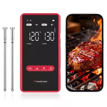 METAPEN Meatmeet X Pro Bluetooth/Wi-Fi keukenthermometer met app voor grill, oven, smoker - zwart
