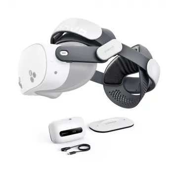 BOBOVR M3 Pro+ accu-hoofdband met 6500 mAh accu en laadstation voor Meta Quest 3/3S - wit