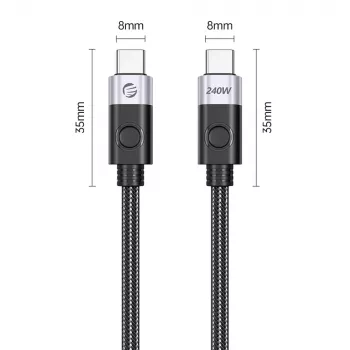 ORICO CC240 USB4 USB-C naar USB-C kabel 240W PD 40Gbps 8K 60Hz 0,5m zwart