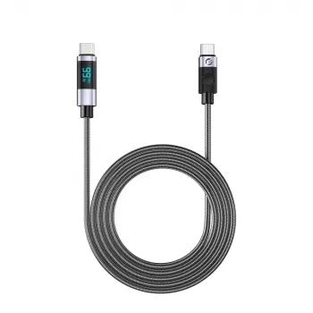 ORICO LDC2C USB-C naar USB-C PD 100W kabel met LED-vermogensmeter, 480 Mbps, 3 m, zwart