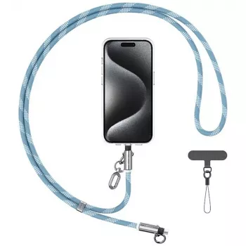 USAMS SJ746 30W USB-C naar Lightning telefoon-lanyard-oplaadkabel 1,2 m blauw