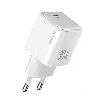 USAMS X-ron Series 30W USB-C PD3.0 wandoplader, wit (EU-stekker) - US-CC186