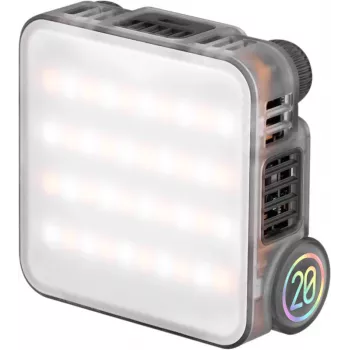 Zhiyun M20 RGB LED-vullicht met 20W vermogen, 2700K-6500K CCT, HSI-kleurmodi, OLED-display, magnetische achterkant, USB-C PD-laden