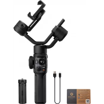 Zhiyun Smooth 5S AI smartphone-gimbal met magnetisch vullicht, 3-assige stabilisator, 300g draagvermogen, zwart