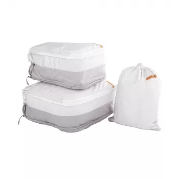 PGYTECH kledingopbergset - 4-delige reispackwürfel met schoenen- en waszak, grijs