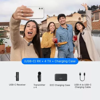 BOYA BY-V4U USB-C draadloos clip-on microfoonsysteem