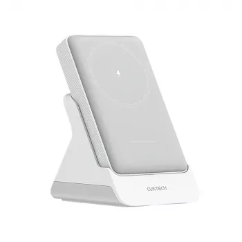 CUKTECH WPB100N magnetische draadloze powerbank 10000 mAh 20W met standaard - wit