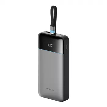 CUKTECH LPB252N 25000mAh 120W powerbank met geïntegreerde USB-C-kabel, grijs