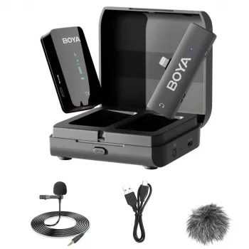 BOYA BY-XM6-K3 2,4 GHz draadloos lavalier-microfoonsysteem voor iOS-apparaten met Lightning-aansluiting