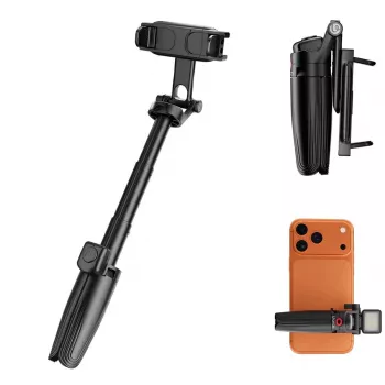 ULANZI Mini selfie-stick statief met Bluetooth-afstandsbediening voor smartphones, zwart