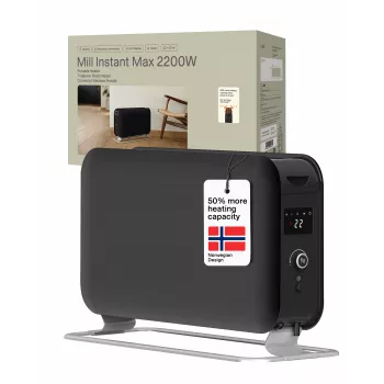 Mill Instant Max LED mobiele convectorverwarmer, 2200 W, zwart