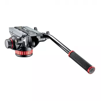 Manfrotto MVH502AH fluid-videokop met platte basis, 4 kg draagvermogen, 75 mm basis, zwart