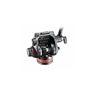 Manfrotto MVH502AH fluid-videokop met platte basis, 4 kg draagvermogen, 75 mm basis, zwart