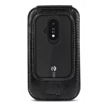 Doro Case L20/L30/2800/2820/2880/E20/E22/E30 - zwarte PU-lederen fliphuls met kaartvak en standaard