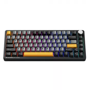 MACHENIKE K600-B82W Tri-Mode draadloos mechanisch gaming-toetsenbord, 75% 82 toetsen, Gateron Silver Switches, Per-Key RGB, PBT Keycaps, Hot-Swappable, Zwart
