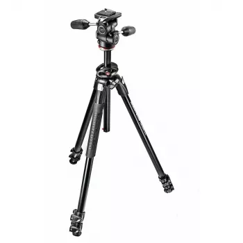 Manfrotto 290 Dual aluminium statief met 3-weg pan-kop, 3-voudig uitschuifbaar MK290DUA3-3W