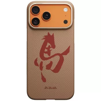 PITAKA Edge Case Ink Horse Painting voor iPhone 17 Pro - Gold Jade