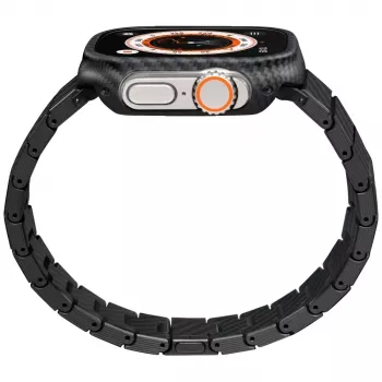 PITAKA Carbon Fiber Modern Watch Band voor Apple Watch 42/44/45/49mm zwart grijs