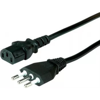 VALUE Netsnoer, Italiaanse stekker naar IEC C13, 0,6 m, zwart (19.99.2073)