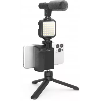 DigiPower DPS-VLG4 vlogging-greepset met LED-licht en microfoon