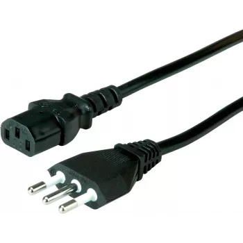 VALUE Italiaanse netkabel IEC C13 0,8 m zwart H05VV-F 3x0,75 mm² 10 A 250 V