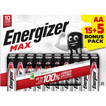 Energizer Max AA alkalinebatterij LR6 1,5 V, 20 stuks (E303329900)