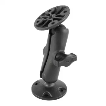 RAM Mounts B-Size dubbele kogelarm met twee ronde basissen montageset