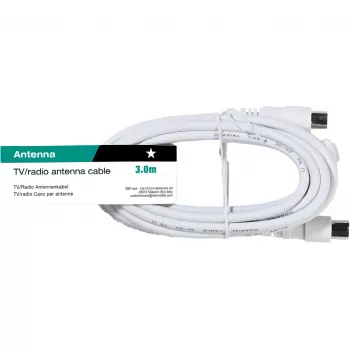 Vivanco antennekabel 3 m, stekker–aansluiting (VVANX30MFW)