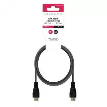 Vivanco VVVOXHDMI15MMK High Speed HDMI-kabel met Ethernet 1,5 m zwart