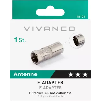 Vivanco adapter F-stekker naar coaxiale aansluiting (VVSATCOAXSATMF)