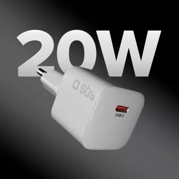 SBS 20W USB-C PD wandlader - wit