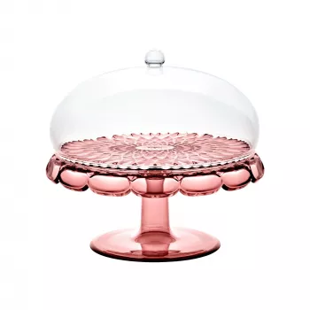 Guzzini Vanity taartstandaard met glazen stolp, Mauve, 30 cm