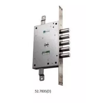 Insteekslot rechts 52.783S - 50mm doornmaat, 85mm hartafstand, messing gecoate voorplaat