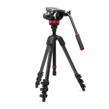 Manfrotto 055 carbon fiber video-statiefsysteem met 502AH vloeistofkop