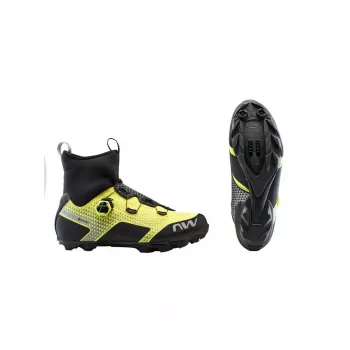 Northwave Celsius XC winter-MTB-schoenen zwart/geel fluoriserend