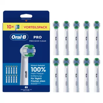 Oral-B Pro Precision Clean vervangkoppen, 10-pack, medium borstelharen, CleanMaximiser-technologie, compatibel met alle Oral-B accutandenborstels behalve Pulsonic & iO