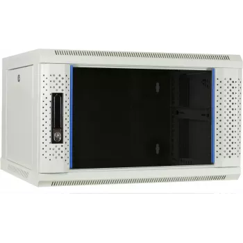 DSIT DS6406W 6U wandmontage serverkast met glazen deur, wit, 600 x 450 x 367 mm
