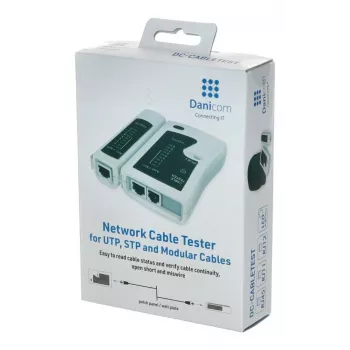 DSIT netwerkkabeltester voor RJ11 RJ12 RJ45 ISDN Cat5 Cat5e Cat6 Cat6a UTP STP met led-indicatie