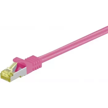 DSIT RJ45 netwerkkabel S/FTP (PiMF) met Cat.7 ruwkabel, roze, 1m (DC-79-010)