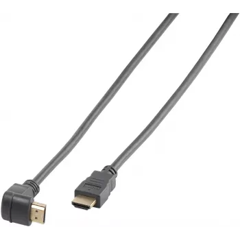 Vivanco High Speed HDMI-kabel met Ethernet, 90 graden haaks, 1,5 m, zwart (VVVHDMI30M1M90K)