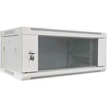 DSIT DS6404W 4U wandmontage serverkast met glazen deur, 600 x 450 x 280 mm, wit