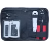 DSIT 9-delige netwerk installatie- en reparatie gereedschapsset met RJ45-krimptang, kabeltester, legtool en ritsetui (DC-TOOLSET)
