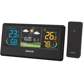 Sencor SWS 4100 B draadloos weerstation met kleuren-LCD en buitensensor