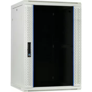 DSIT 18U wandmontage serverkast met glazen deur, 600x600x900 mm, wit