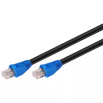 DSIT DANICOM CAT6 Outdoor UTP-patchkabel – 10 m, zwart, 100% koper, RJ45, UV-bestendig, 10 Gbit/s