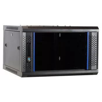 DSIT DS6604-F 6U wandmontage-serverbehuizing met glazen deur, 600x450x320 mm, zwart
